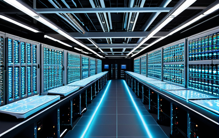 "Server Hall Thirst"**

*   **Prompt:** A vast server hall, glowing with blinking lights and filled with rows upon rows of computer servers. Cooling systems are visible, perhaps with a slightly exaggerated sense of cold air. A gauge shows extremely high energy consumption. In the foreground, a single VR headset rests on a table, subtly hinting at the connection between the virtual experience and this energy-intensive infrastructure. A focus on the contrast between the immaterial virtual world and the very physical energy demands of its creation.

**